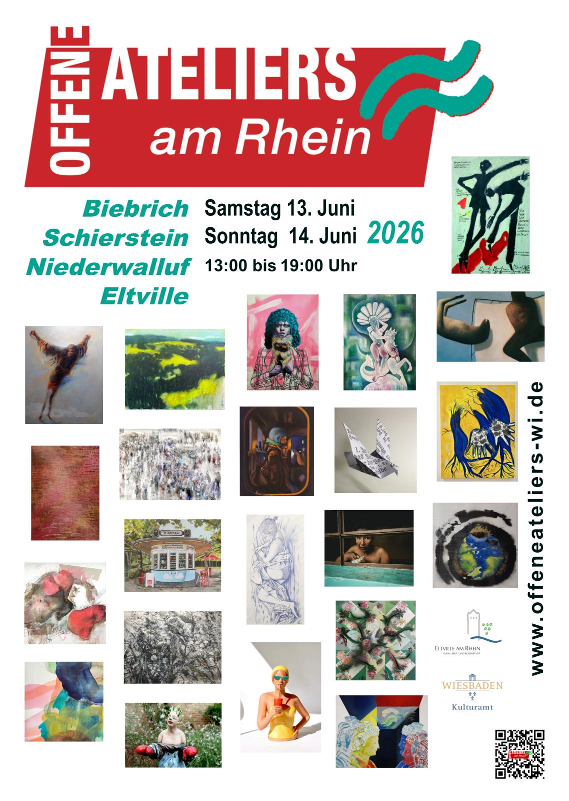 Plakat Offene Ateliers am Rhein 2026